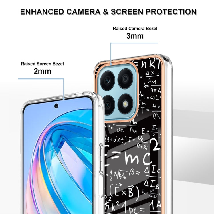 For Honor X8a Electroplating Marble Dual-side IMD Phone Case(Equation) - Honor Cases by PMC TechLife | Online Shopping South Africa | PMC TechLife | Buy Now Pay Later Mobicred