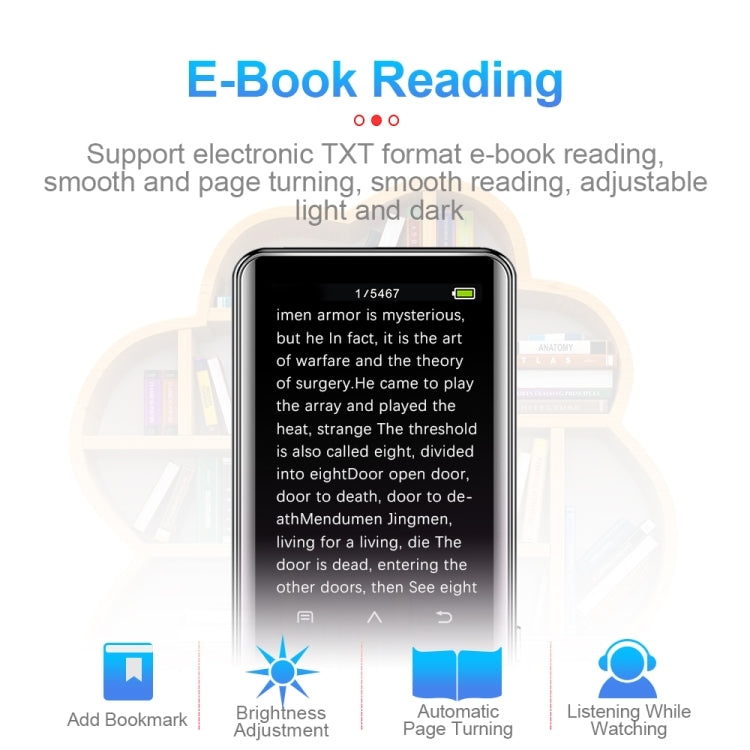 JNN M13 1.8 Inch LCD Screen Touch HiFi MP3 Player, Memory:64GB(Without Bluetooth) - free shipping - PMC TechLife - Order now!