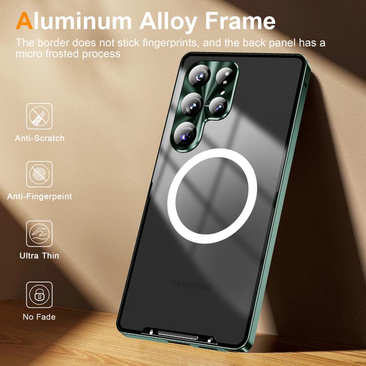 For Samsung Galaxy S25 Ultra 5G MagSafe Magnetic Frosted Metal Phone Case(Green) - Galaxy S25 Ultra 5G Cases by PMC Jewellery | Online Shopping South Africa | PMC Jewellery | Buy Now Pay Later Mobicred