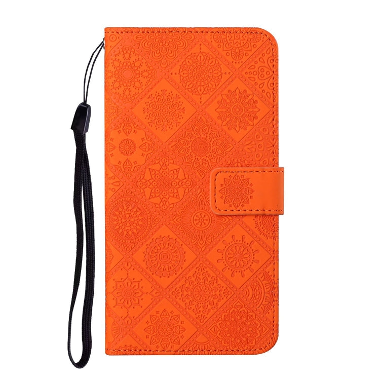 For iPhone 16 Pro Ethnic Style Embossed Pattern Leather Phone Case(Orange) - iPhone 16 Pro Cases by PMC TechLife | Online Shopping South Africa | PMC TechLife | Buy Now Pay Later Mobicred