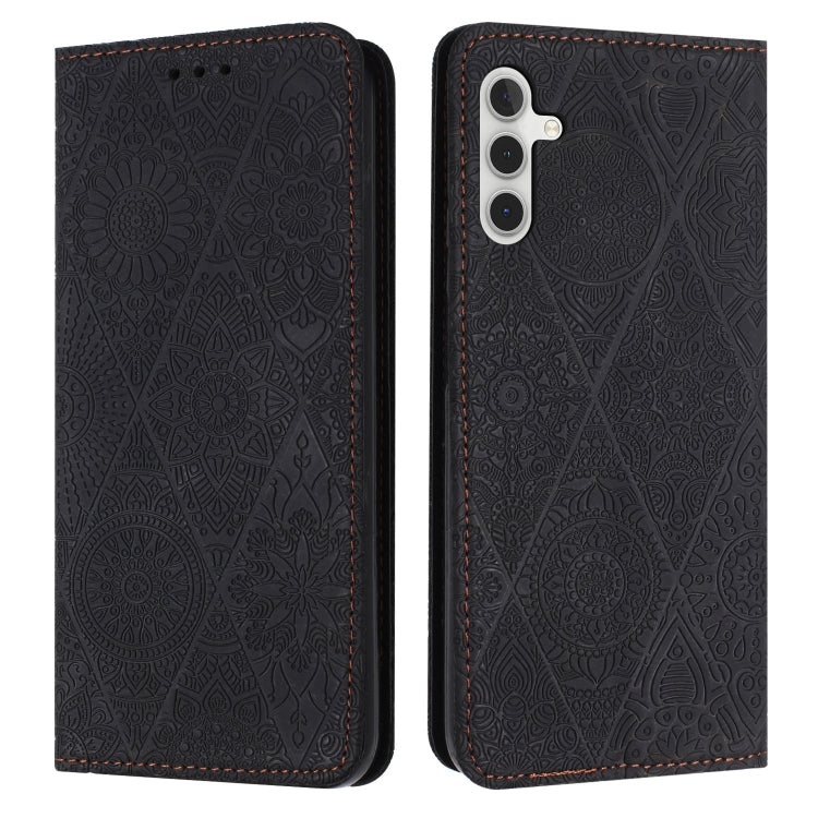 For Samsung Galaxy S24 5G Ethnic Embossed Adsorption Leather Phone Case(Black) - free shipping - PMC TechLife - Order now!