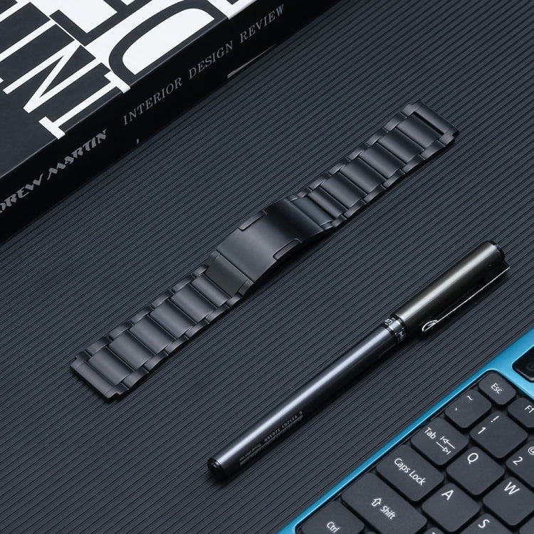 For Huawei Watch 4 Pro/GT3/GT2 Porsche Ver 22mm Three Strains HW Buckle Titanium Steel Watch Band(Black) - Watch Bands by PMC TechLife | Online Shopping South Africa | PMC TechLife