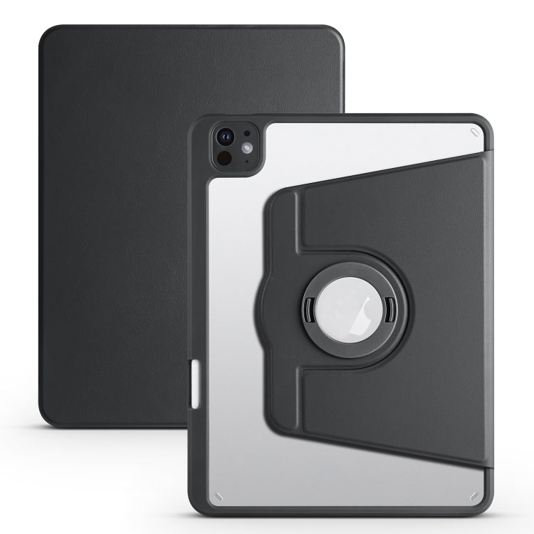 For iPad Pro 11 2024 Acrylic 360 Rotation Detachable Leather Tablet Case(Black) - iPad Pro 11 2024 Cases by PMC TechLife | Online Shopping South Africa | PMC TechLife | Buy Now Pay Later Mobicred