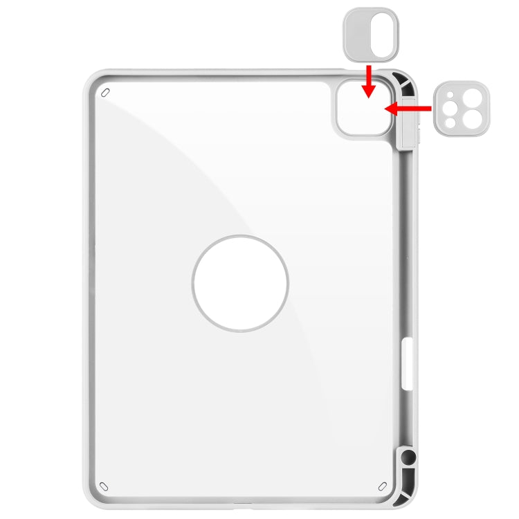 For iPad Pro 11 2024 Acrylic 360 Rotation Detachable Leather Tablet Case(Grey) - iPad Pro 11 2024 Cases by PMC TechLife | Online Shopping South Africa | PMC TechLife | Buy Now Pay Later Mobicred