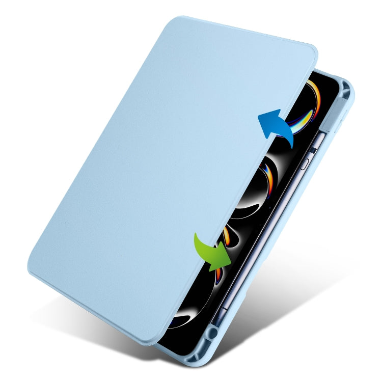 For iPad Pro 13 2024 Acrylic 360 Rotation Detachable Leather Tablet Case(Ice Blue) - iPad Pro 13 2024 Cases by PMC TechLife | Online Shopping South Africa | PMC TechLife | Buy Now Pay Later Mobicred