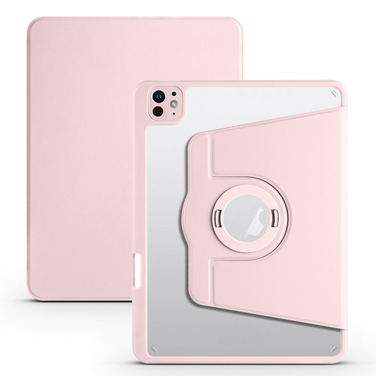 For iPad Pro 13 2024 Acrylic 360 Rotation Detachable Leather Tablet Case(Sand Pink) - iPad Pro 13 2024 Cases by PMC TechLife | Online Shopping South Africa | PMC TechLife | Buy Now Pay Later Mobicred