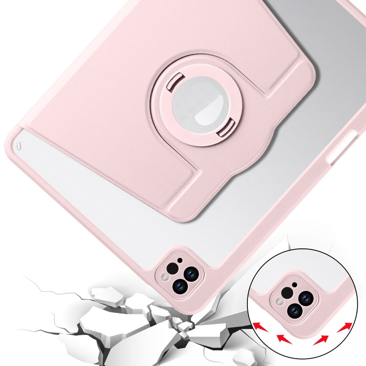 For iPad Pro 13 2024 Acrylic 360 Rotation Detachable Leather Tablet Case(Sand Pink) - iPad Pro 13 2024 Cases by PMC TechLife | Online Shopping South Africa | PMC TechLife | Buy Now Pay Later Mobicred