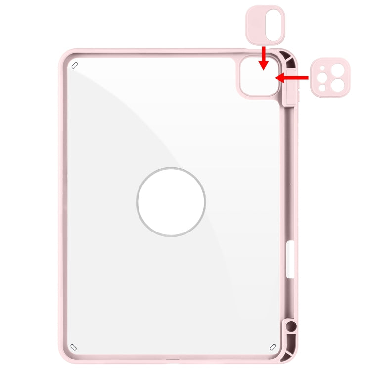 For iPad Pro 13 2024 Acrylic 360 Rotation Detachable Leather Tablet Case(Sand Pink) - iPad Pro 13 2024 Cases by PMC TechLife | Online Shopping South Africa | PMC TechLife | Buy Now Pay Later Mobicred