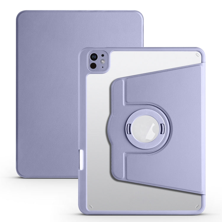 For iPad Pro 13 2024 Acrylic 360 Rotation Detachable Leather Tablet Case(Lavender Purple) - iPad Pro 13 2024 Cases by PMC TechLife | Online Shopping South Africa | PMC TechLife | Buy Now Pay Later Mobicred