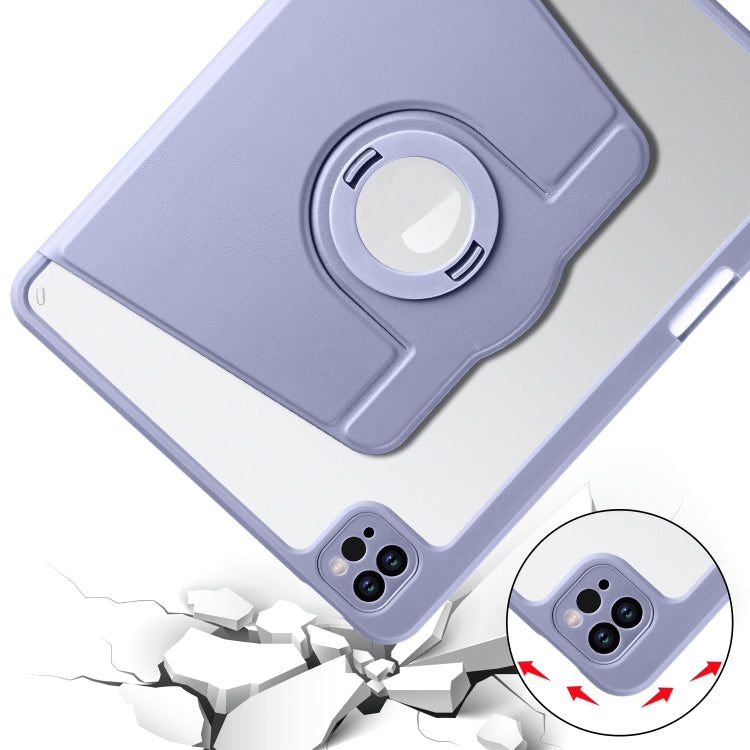 For iPad Pro 13 2024 Acrylic 360 Rotation Detachable Leather Tablet Case(Lavender Purple) - iPad Pro 13 2024 Cases by PMC TechLife | Online Shopping South Africa | PMC TechLife | Buy Now Pay Later Mobicred