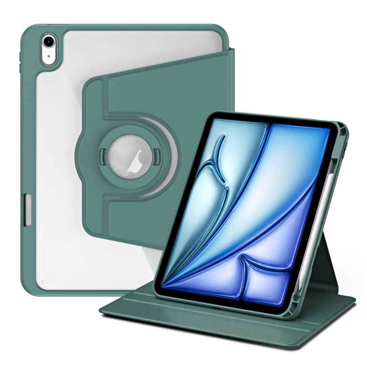 For iPad Air 13 2025 / 2024 Acrylic 360 Rotation Detachable Leather Tablet Case(Deep Green) - iPad Air 13 2025 / 2024 Cases by PMC TechLife | Online Shopping South Africa | PMC TechLife | Buy Now Pay Later Mobicred