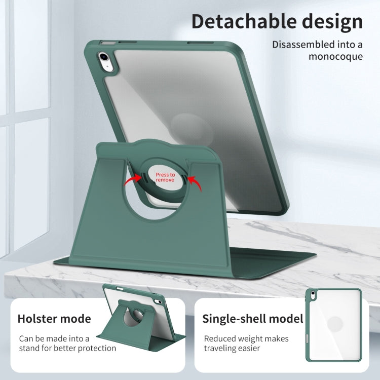 For iPad Air 11 2024 Acrylic 360 Rotation Detachable Leather Tablet Case(Deep Green) - iPad Air 11 2024 Cases by PMC TechLife | Online Shopping South Africa | PMC TechLife | Buy Now Pay Later Mobicred
