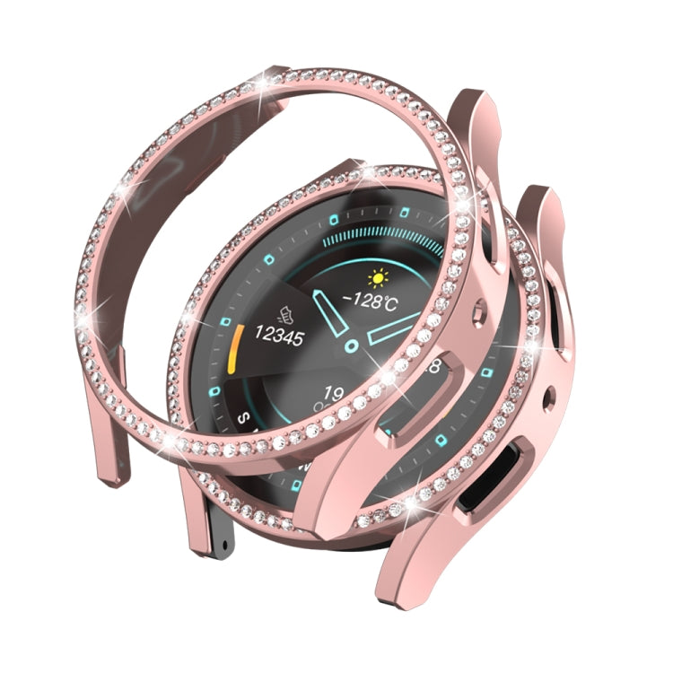For Samsung Galaxy Watch 6 40mm Diamond Hollow PC Watch Protective Case(Pink) - Watch Cases by PMC TechLife | Online Shopping South Africa | PMC TechLife | Buy Now Pay Later Mobicred