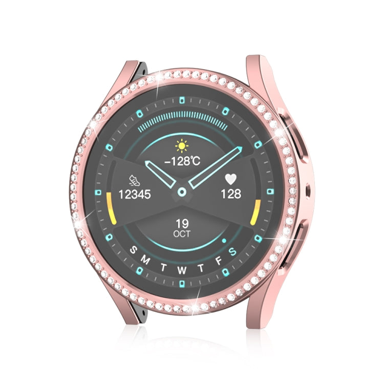 For Samsung Galaxy Watch 6 40mm Diamond Hollow PC Watch Protective Case(Pink) - Watch Cases by PMC TechLife | Online Shopping South Africa | PMC TechLife | Buy Now Pay Later Mobicred