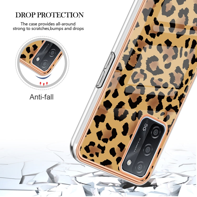 For OPPO A55 5G / A53s 5G / A54 4G Electroplating Marble Dual-side IMD Phone Case(Leopard Print) - free shipping - PMC TechLife - Order now!