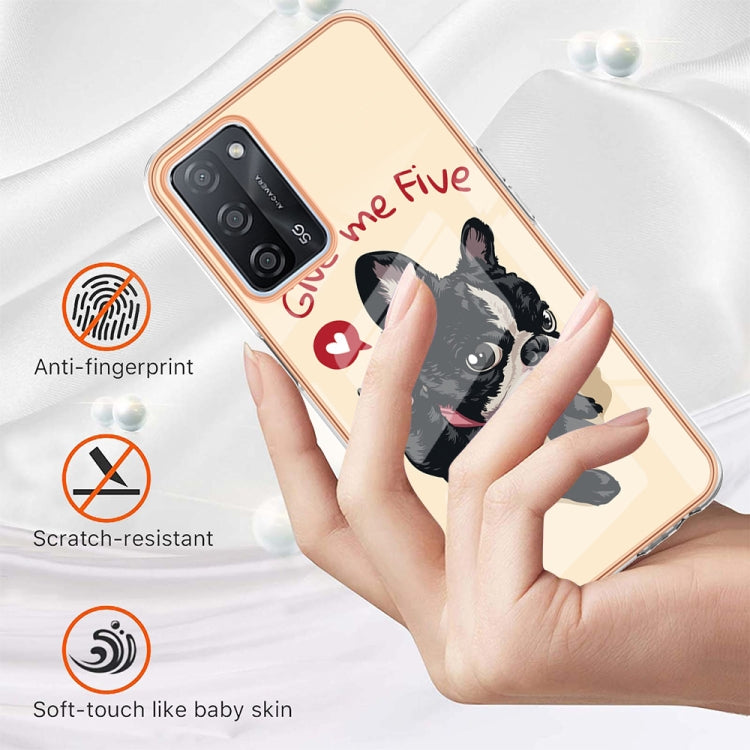 For OPPO A55 5G / A53s 5G / A54 4G Electroplating Marble Dual-side IMD Phone Case(Lucky Dog) - OPPO Cases by PMC TechLife | Online Shopping South Africa | PMC TechLife | Buy Now Pay Later Mobicred