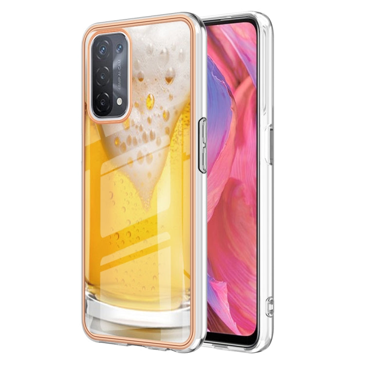 For OPPO A74 / A93 5G / A54 5G / A93s 5G Electroplating Marble Dual-side IMD Phone Case(Draft Beer) - OPPO Cases by PMC TechLife | Online Shopping South Africa | PMC TechLife | Buy Now Pay Later Mobicred