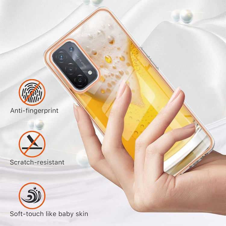 For OPPO A74 / A93 5G / A54 5G / A93s 5G Electroplating Marble Dual-side IMD Phone Case(Draft Beer) - OPPO Cases by PMC TechLife | Online Shopping South Africa | PMC TechLife | Buy Now Pay Later Mobicred