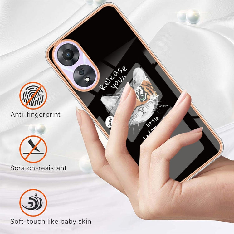 For OPPO A78 / A58 Electroplating Marble Dual-side IMD Phone Case(Natural Growth) - OPPO Cases by PMC TechLife | Online Shopping South Africa | PMC TechLife | Buy Now Pay Later Mobicred