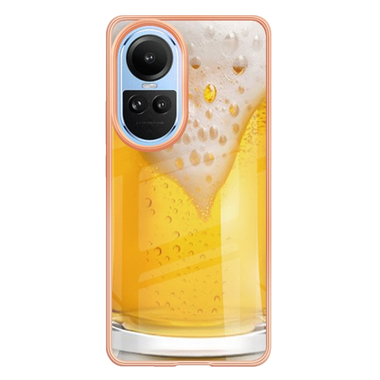 For OPPO Reno10 5G Global Electroplating Marble Dual-side IMD Phone Case(Draft Beer) - OPPO Cases by PMC TechLife | Online Shopping South Africa | PMC TechLife | Buy Now Pay Later Mobicred