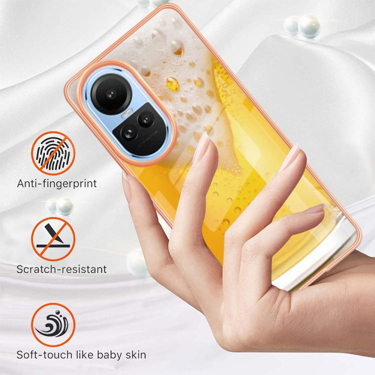 For OPPO Reno10 5G Global Electroplating Marble Dual-side IMD Phone Case(Draft Beer) - OPPO Cases by PMC TechLife | Online Shopping South Africa | PMC TechLife | Buy Now Pay Later Mobicred