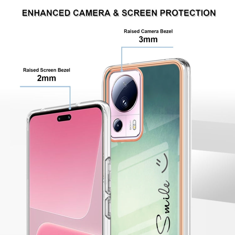 For Xiaomi 13 Lite 5G Electroplating Marble Dual-side IMD Phone Case(Smile) - 13 Lite Cases by PMC TechLife | Online Shopping South Africa | PMC TechLife | Buy Now Pay Later Mobicred