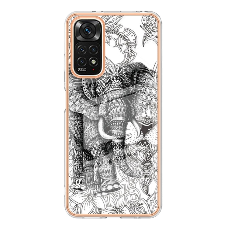 For Xiaomi Redmi Note 11s / Note 11 4G Electroplating Marble Dual-side IMD Phone Case(Totem Elephant) - Xiaomi Cases by PMC TechLife | Online Shopping South Africa | PMC TechLife | Buy Now Pay Later Mobicred