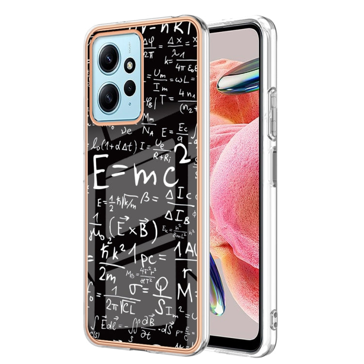 For Xiaomi Redmi Note 12 4G Electroplating Marble Dual-side IMD Phone Case(Equation) - Xiaomi Cases by PMC TechLife | Online Shopping South Africa | PMC TechLife | Buy Now Pay Later Mobicred