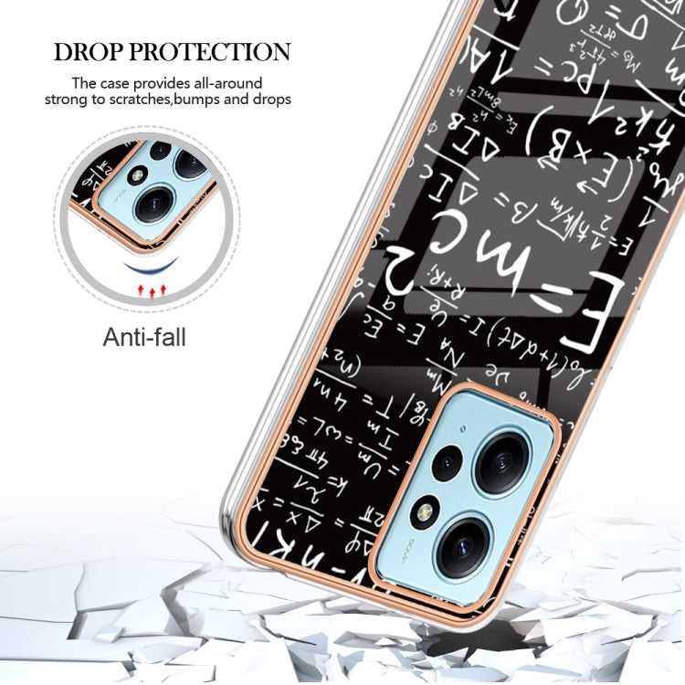 For Xiaomi Redmi Note 12 4G Electroplating Marble Dual-side IMD Phone Case(Equation) - Xiaomi Cases by PMC TechLife | Online Shopping South Africa | PMC TechLife | Buy Now Pay Later Mobicred