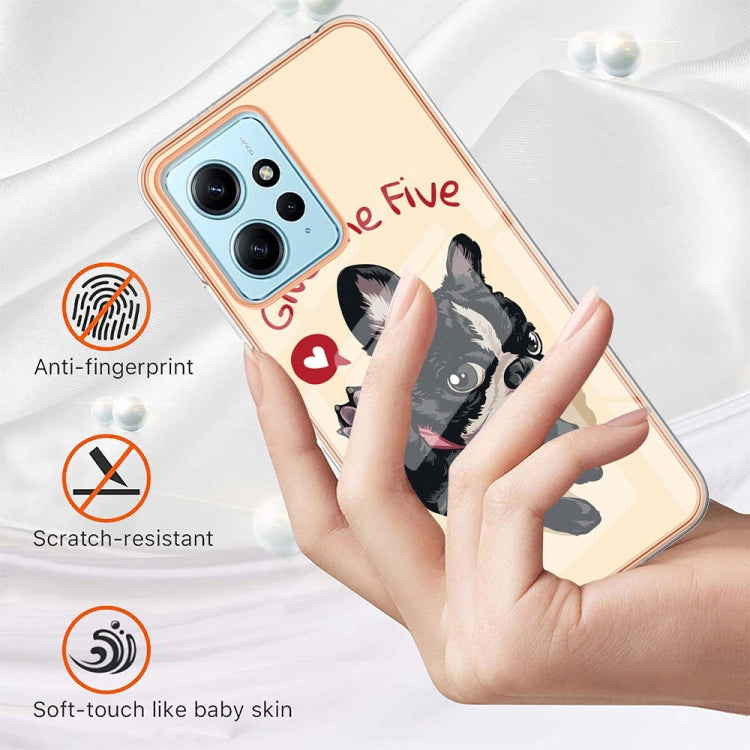 For Xiaomi Redmi Note 12 4G Electroplating Marble Dual-side IMD Phone Case(Lucky Dog) - Xiaomi Cases by PMC TechLife | Online Shopping South Africa | PMC TechLife | Buy Now Pay Later Mobicred