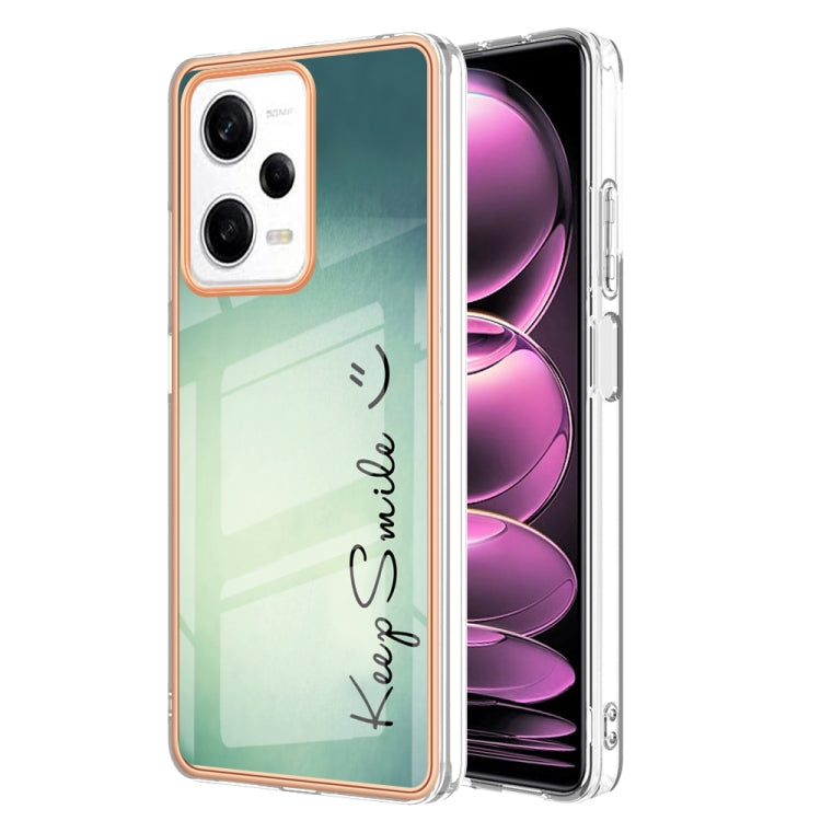 For Xiaomi Redmi Note 12 Pro 5G Global Electroplating Marble Dual-side IMD Phone Case(Smile) - Xiaomi Cases by PMC TechLife | Online Shopping South Africa | PMC TechLife | Buy Now Pay Later Mobicred