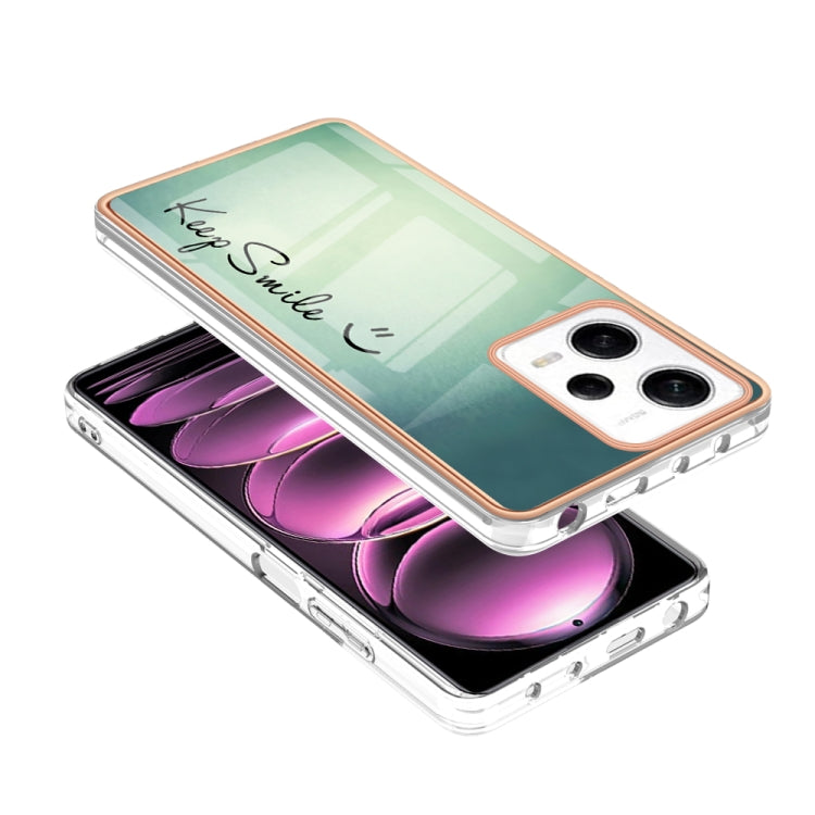 For Xiaomi Redmi Note 12 Pro 5G Global Electroplating Marble Dual-side IMD Phone Case(Smile) - Xiaomi Cases by PMC TechLife | Online Shopping South Africa | PMC TechLife | Buy Now Pay Later Mobicred
