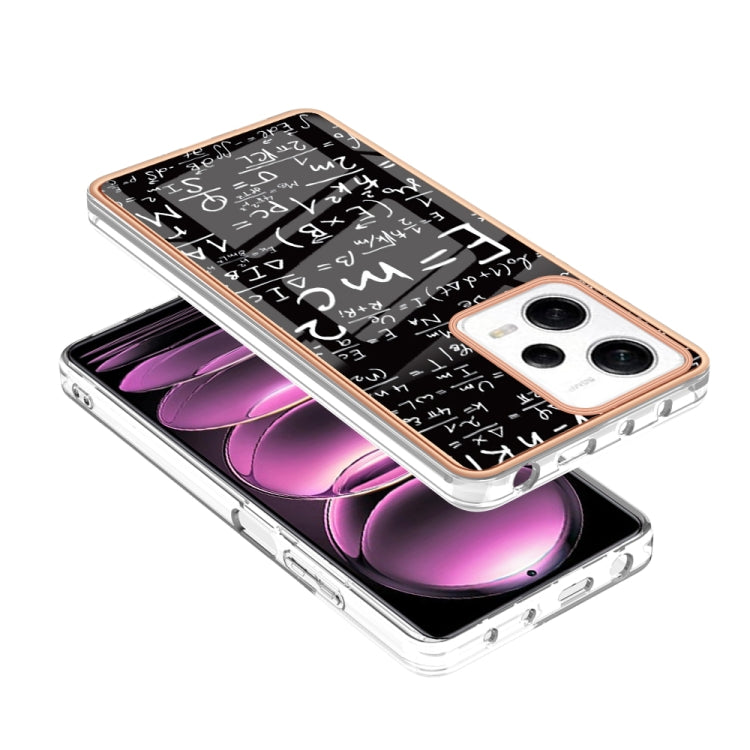 For Xiaomi Redmi Note 12 Pro 5G Global Electroplating Marble Dual-side IMD Phone Case(Equation) - Xiaomi Cases by PMC TechLife | Online Shopping South Africa | PMC TechLife | Buy Now Pay Later Mobicred