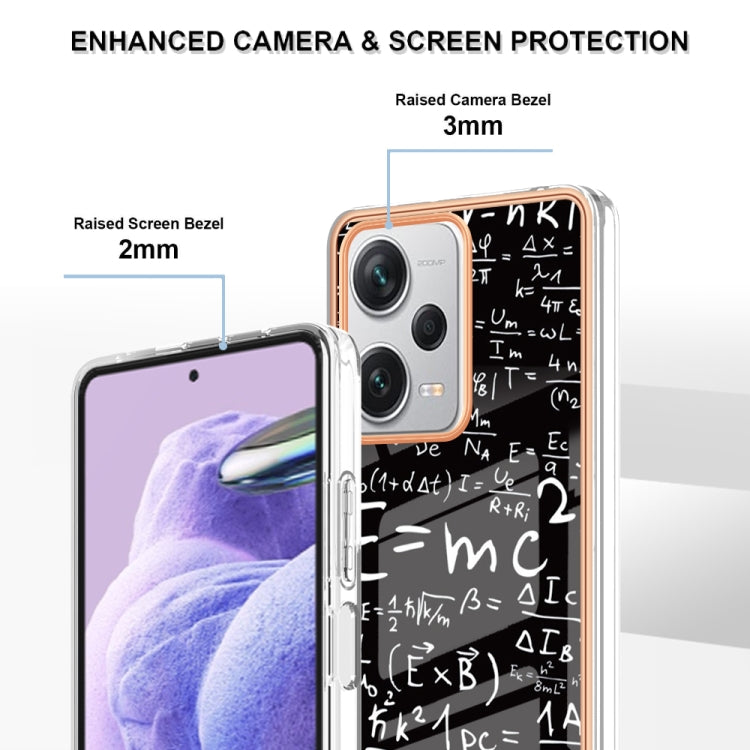 For Xiaomi Redmi Note 12 Pro+ Global Electroplating Marble Dual-side IMD Phone Case(Equation) - Xiaomi Cases by PMC TechLife | Online Shopping South Africa | PMC TechLife | Buy Now Pay Later Mobicred