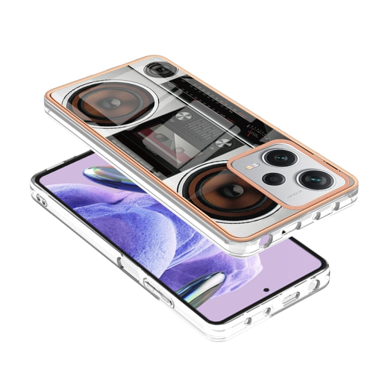 For Xiaomi Redmi Note 12 Pro+ Global Electroplating Marble Dual-side IMD Phone Case(Retro Radio) - free shipping - PMC TechLife - Order now!