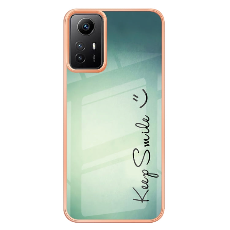 Xiaomi Redmi Note 12S 4G Electroplating Marble Dual-side IMD Phone Case(Smile) - Xiaomi Cases by PMC TechLife | Online Shopping South Africa | PMC TechLife | Buy Now Pay Later Mobicred