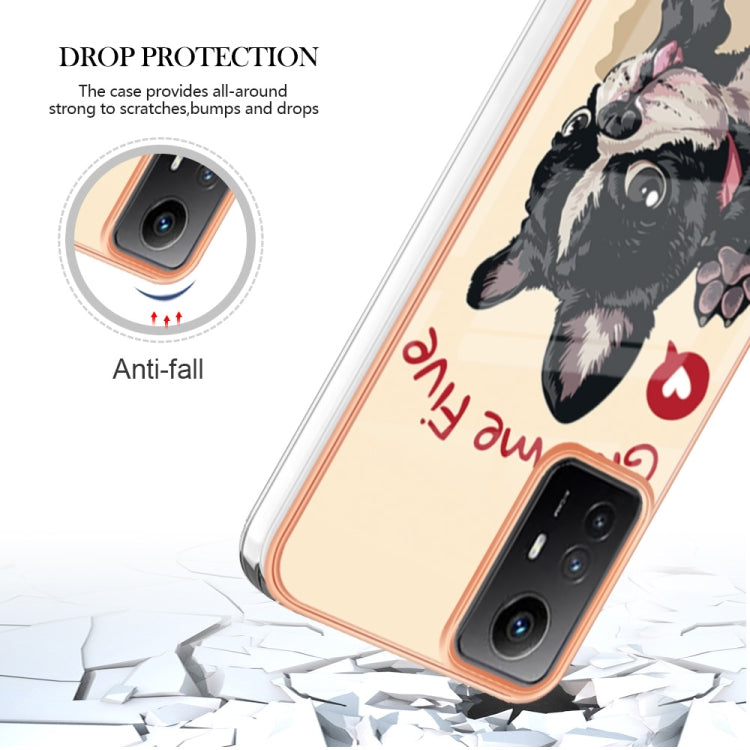 Xiaomi Redmi Note 12S 4G Electroplating Marble Dual-side IMD Phone Case(Lucky Dog) - Xiaomi Cases by PMC TechLife | Online Shopping South Africa | PMC TechLife | Buy Now Pay Later Mobicred