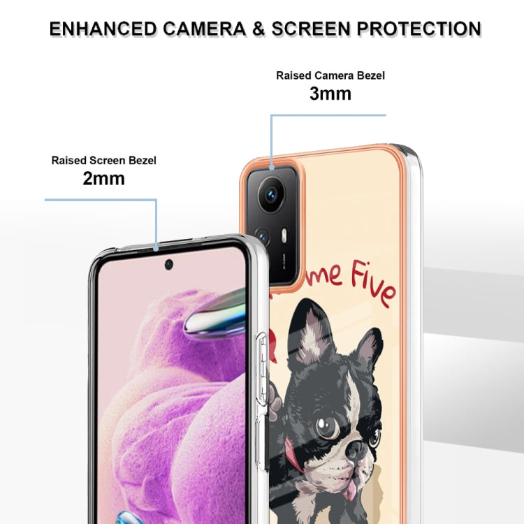 Xiaomi Redmi Note 12S 4G Electroplating Marble Dual-side IMD Phone Case(Lucky Dog) - Xiaomi Cases by PMC TechLife | Online Shopping South Africa | PMC TechLife | Buy Now Pay Later Mobicred