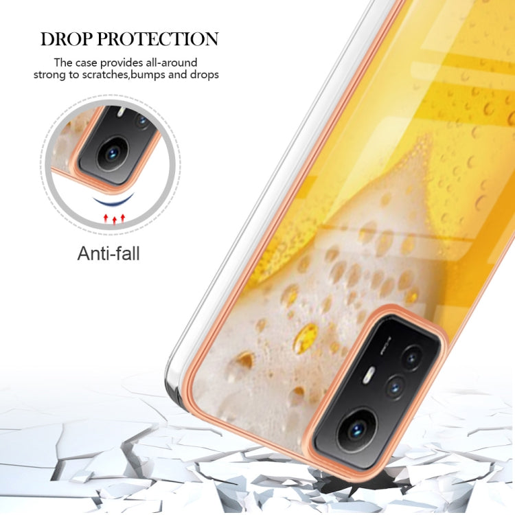 Xiaomi Redmi Note 12S 4G Electroplating Marble Dual-side IMD Phone Case(Draft Beer) - Xiaomi Cases by PMC TechLife | Online Shopping South Africa | PMC TechLife | Buy Now Pay Later Mobicred