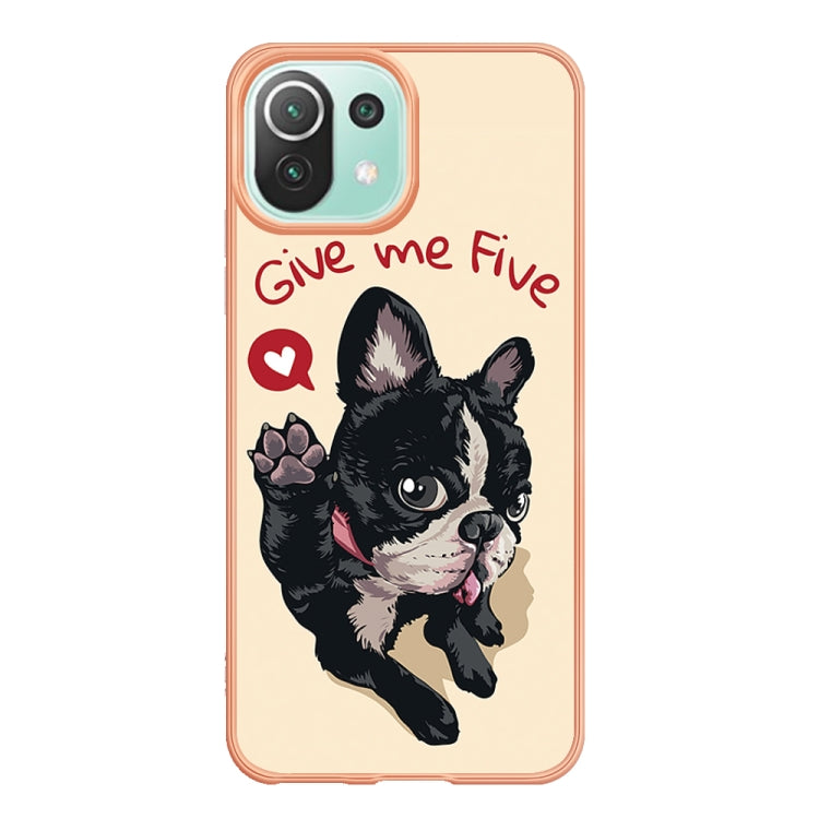 For Xiaomi 11 Lite Electroplating Marble Dual-side IMD Phone Case(Lucky Dog) - Xiaomi Cases by PMC TechLife | Online Shopping South Africa | PMC TechLife | Buy Now Pay Later Mobicred