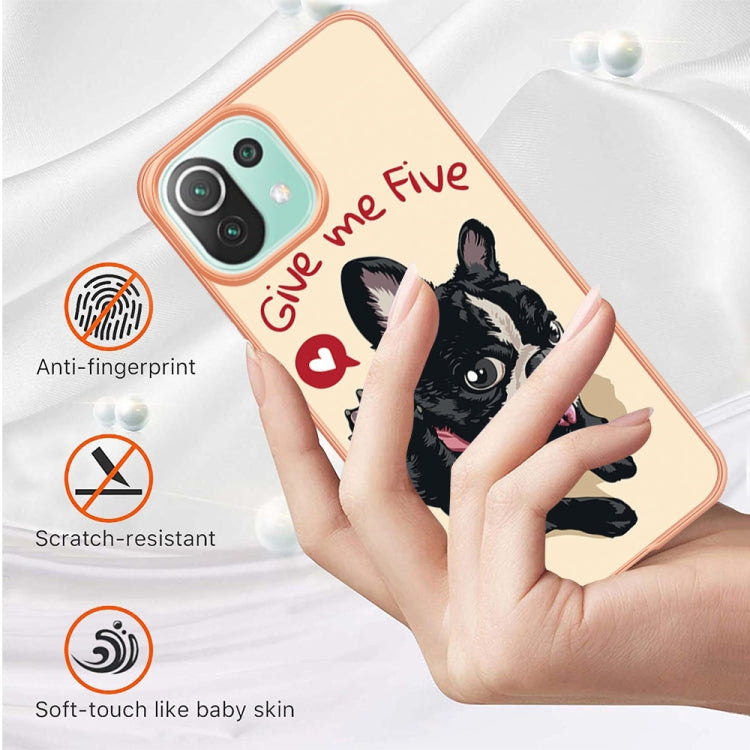For Xiaomi 11 Lite Electroplating Marble Dual-side IMD Phone Case(Lucky Dog) - Xiaomi Cases by PMC TechLife | Online Shopping South Africa | PMC TechLife | Buy Now Pay Later Mobicred