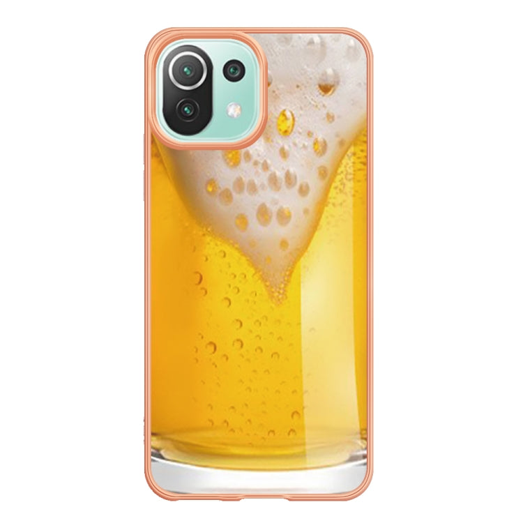 For Xiaomi 11 Lite Electroplating Marble Dual-side IMD Phone Case(Draft Beer) - Xiaomi Cases by PMC TechLife | Online Shopping South Africa | PMC TechLife | Buy Now Pay Later Mobicred