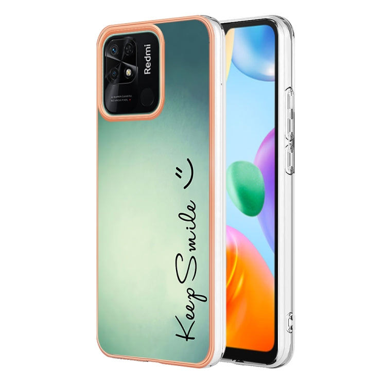 For Xiaomi Redmi 10C Electroplating Marble Dual-side IMD Phone Case(Smile) - Xiaomi Cases by PMC TechLife | Online Shopping South Africa | PMC TechLife | Buy Now Pay Later Mobicred