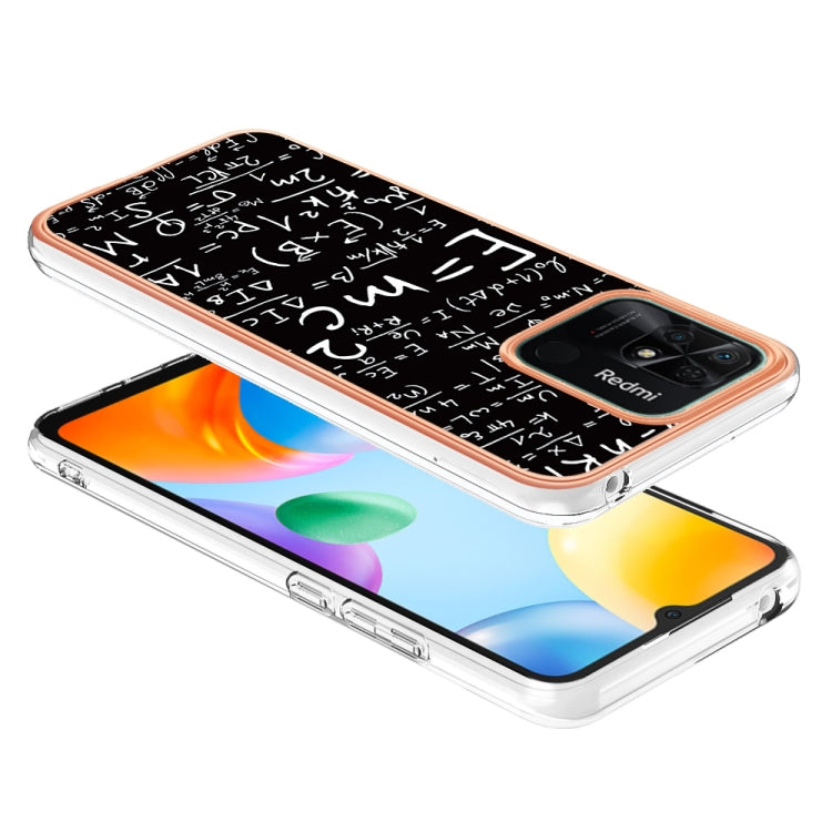 For Xiaomi Redmi 10C Electroplating Marble Dual-side IMD Phone Case(Equation) - Xiaomi Cases by PMC TechLife | Online Shopping South Africa | PMC TechLife | Buy Now Pay Later Mobicred