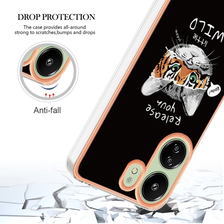 For Xiaomi Redmi 13C 4G Electroplating Marble Dual-side IMD Phone Case(Natural Growth) - 13C Cases by PMC TechLife | Online Shopping South Africa | PMC TechLife | Buy Now Pay Later Mobicred