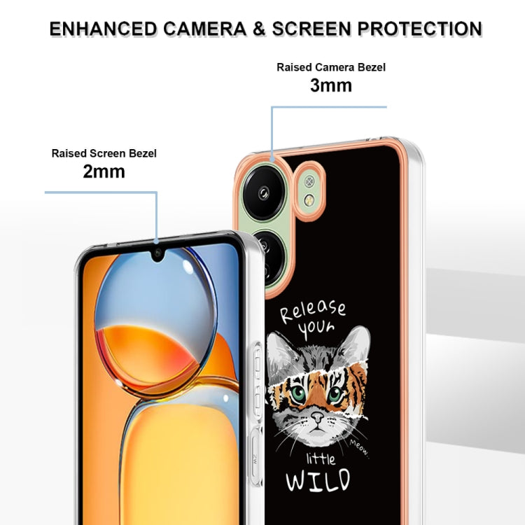 For Xiaomi Redmi 13C 4G Electroplating Marble Dual-side IMD Phone Case(Natural Growth) - 13C Cases by PMC TechLife | Online Shopping South Africa | PMC TechLife | Buy Now Pay Later Mobicred