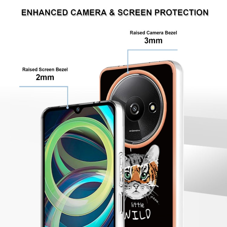 For Xiaomi Redmi A3 Electroplating Marble Dual-side IMD Phone Case(Natural Growth) - Xiaomi Cases by PMC TechLife | Online Shopping South Africa | PMC TechLife | Buy Now Pay Later Mobicred