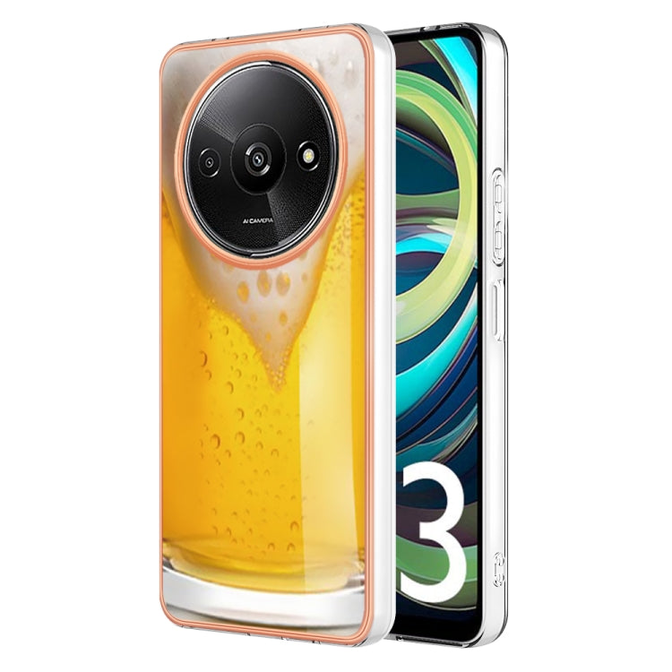 For Xiaomi Redmi A3 Electroplating Marble Dual-side IMD Phone Case(Draft Beer) - Xiaomi Cases by PMC TechLife | Online Shopping South Africa | PMC TechLife | Buy Now Pay Later Mobicred