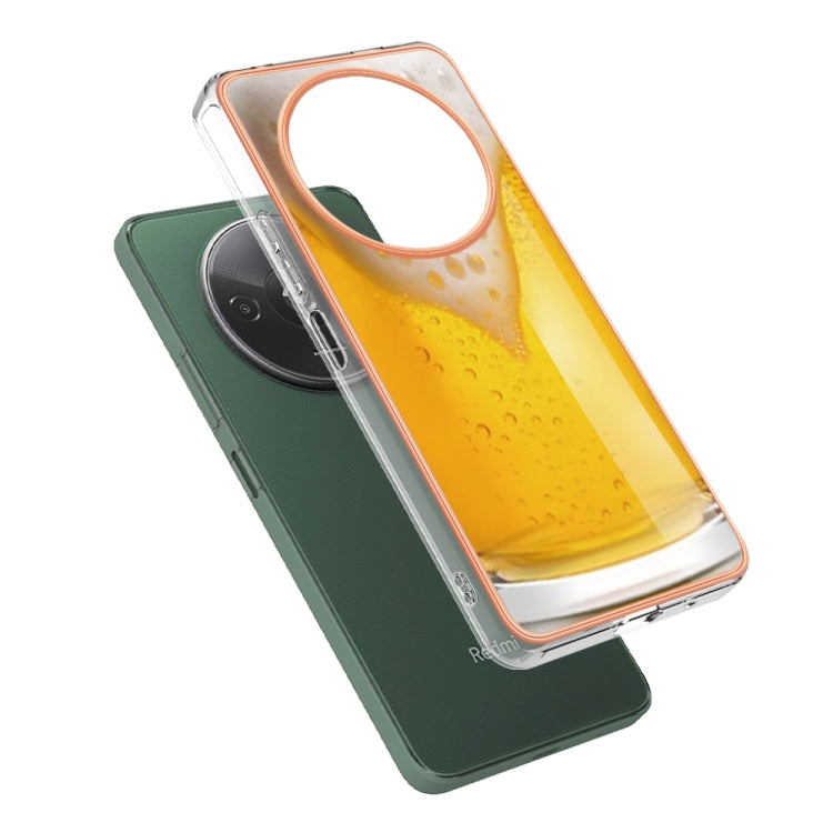 For Xiaomi Redmi A3 Electroplating Marble Dual-side IMD Phone Case(Draft Beer) - Xiaomi Cases by PMC TechLife | Online Shopping South Africa | PMC TechLife | Buy Now Pay Later Mobicred