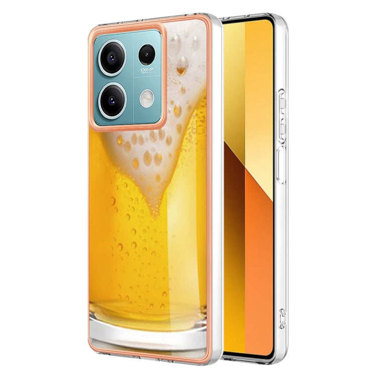 For Xiaomi Redmi Note 13 5G Electroplating Marble Dual-side IMD Phone Case(Draft Beer) - Note 13 Cases by PMC TechLife | Online Shopping South Africa | PMC TechLife | Buy Now Pay Later Mobicred